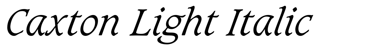 Caxton Light Italic